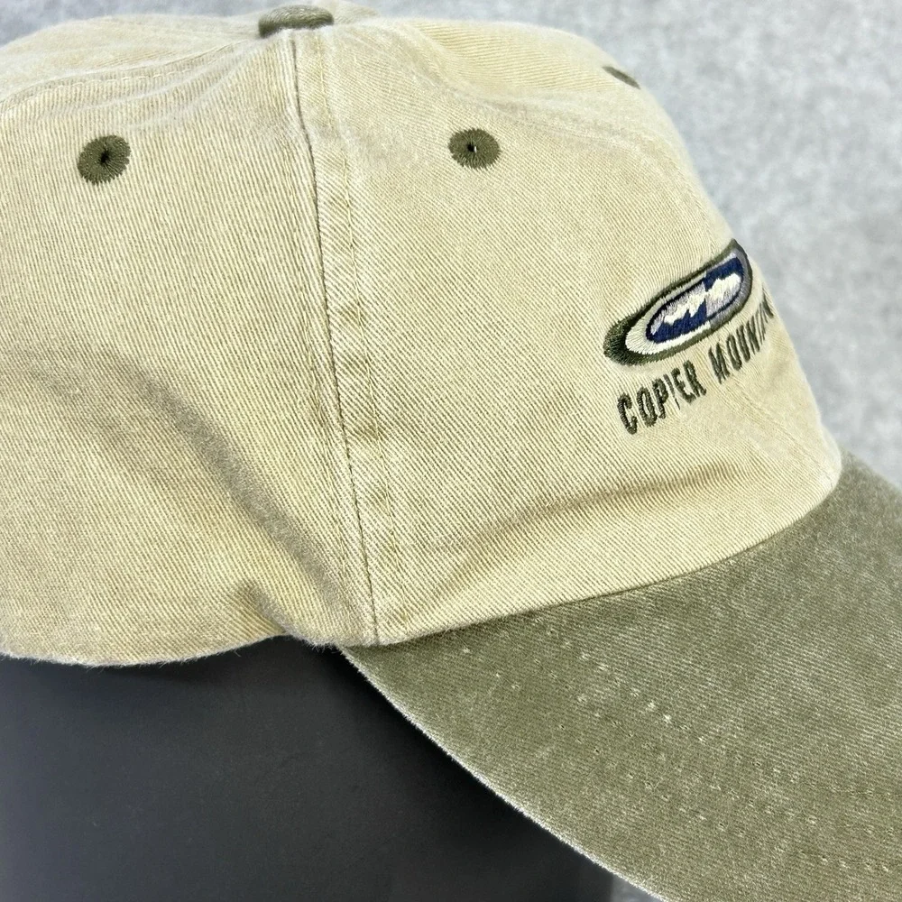 Copper Mountain Ski Resort Strapback Hat Cap Tan Olive Adjustable Cotton